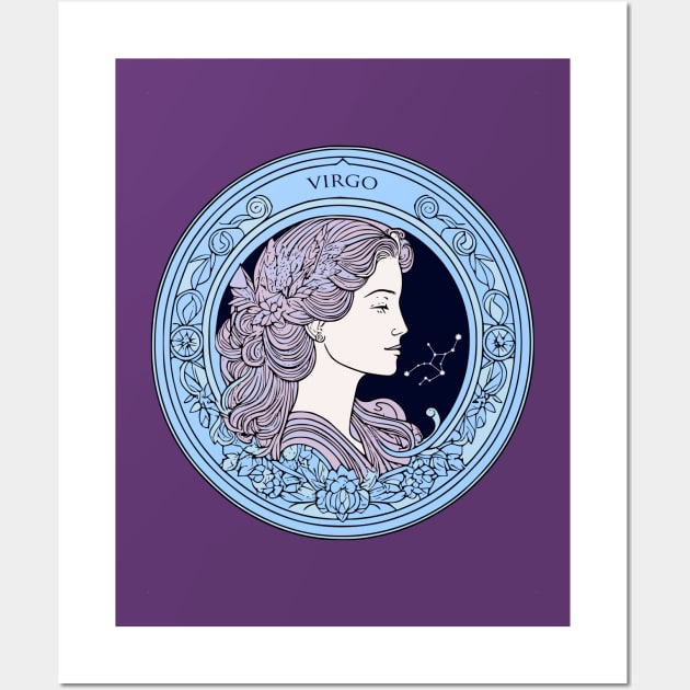 Virgo Zodiac Sign Horoscope Wall Art by Thoo